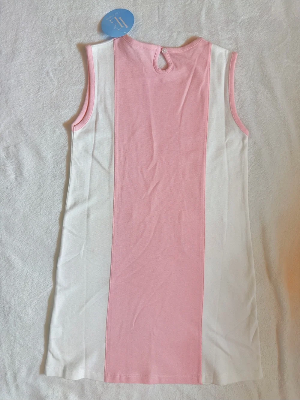 NWT Little English pink and white knit sleeveless dress 14